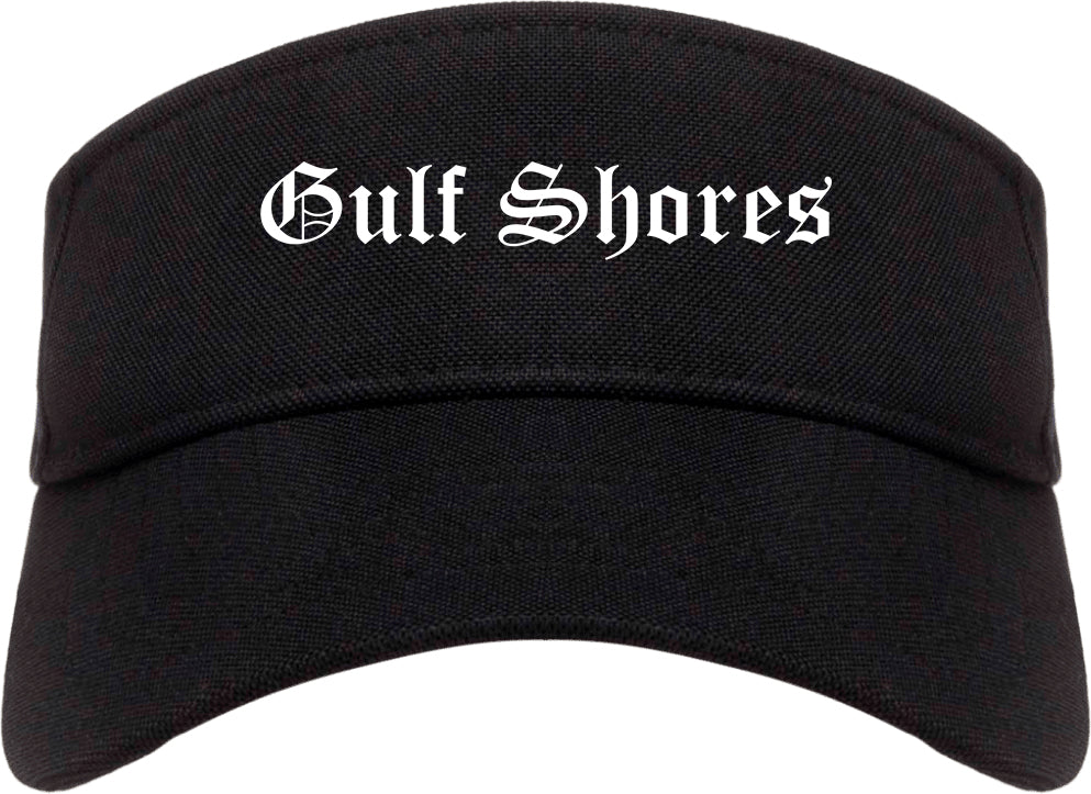 Gulf Shores Alabama AL Old English Mens Visor Cap Hat Black