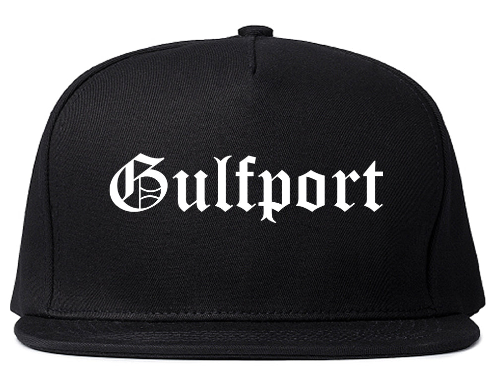Gulfport Florida FL Old English Mens Snapback Hat Black