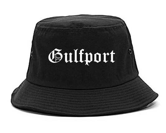 Gulfport Florida FL Old English Mens Bucket Hat Black