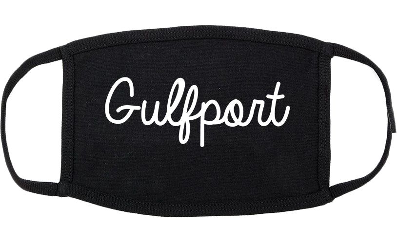 Gulfport Florida FL Script Cotton Face Mask Black