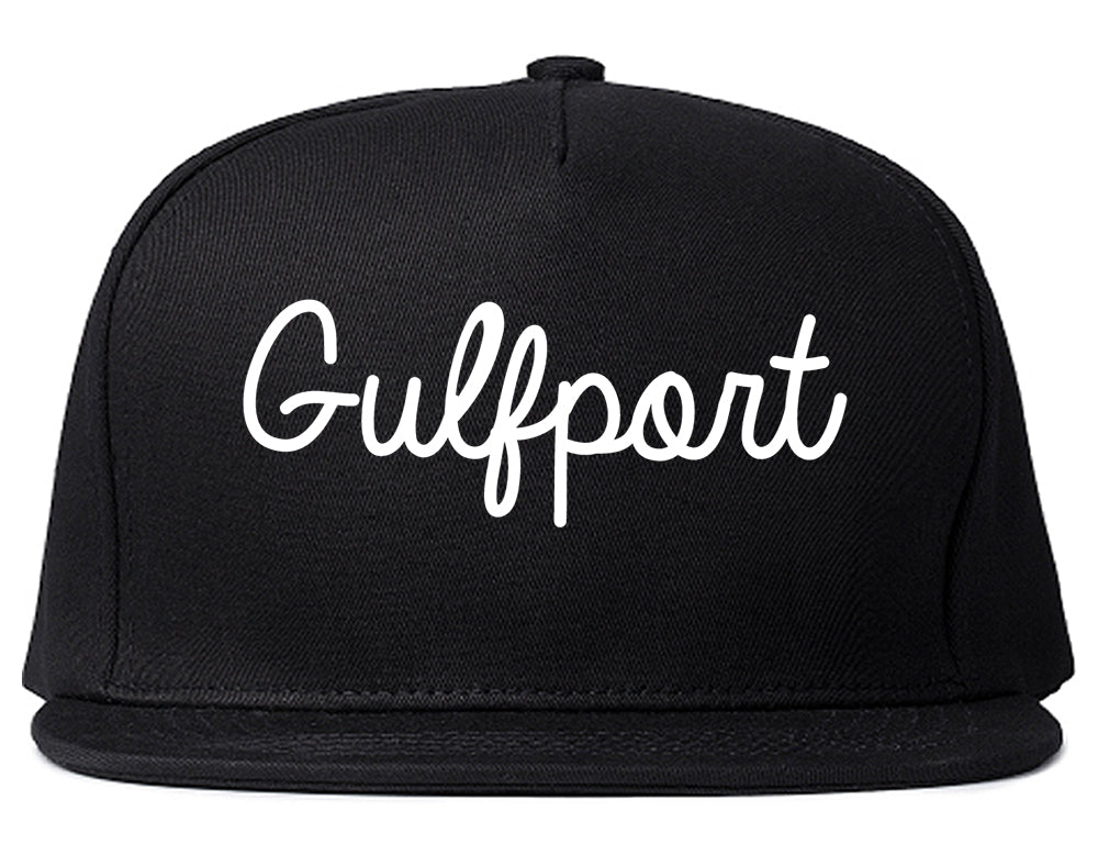 Gulfport Florida FL Script Mens Snapback Hat Black