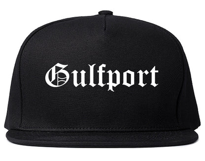Gulfport Mississippi MS Old English Mens Snapback Hat Black
