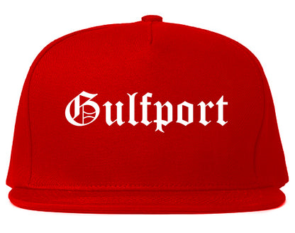 Gulfport Mississippi MS Old English Mens Snapback Hat Red