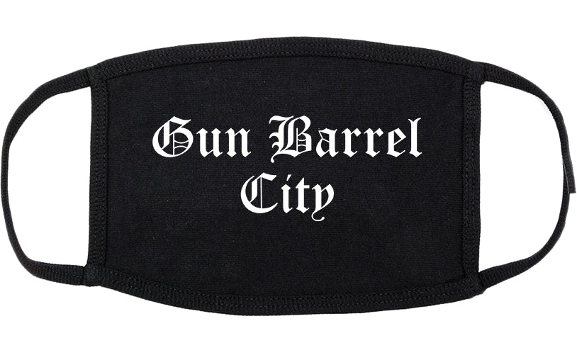Gun Barrel City Texas TX Old English Cotton Face Mask Black