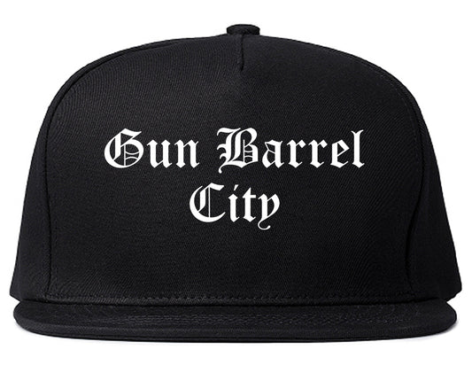 Gun Barrel City Texas TX Old English Mens Snapback Hat Black