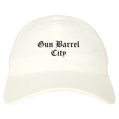 Gun Barrel City Texas TX Old English Mens Dad Hat Baseball Cap White