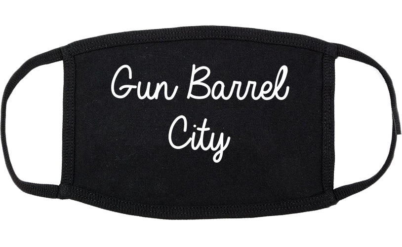 Gun Barrel City Texas TX Script Cotton Face Mask Black