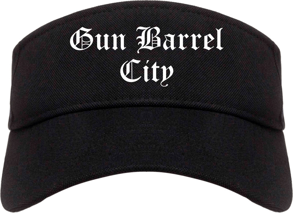 Gun Barrel City Texas TX Old English Mens Visor Cap Hat Black