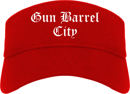 Gun Barrel City Texas TX Old English Mens Visor Cap Hat Red