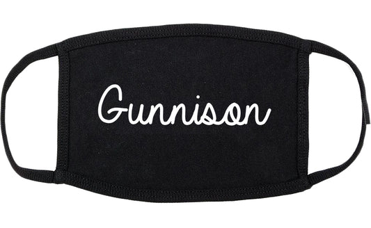 Gunnison Colorado CO Script Cotton Face Mask Black