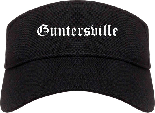 Guntersville Alabama AL Old English Mens Visor Cap Hat Black