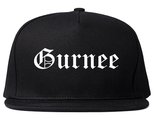 Gurnee Illinois IL Old English Mens Snapback Hat Black