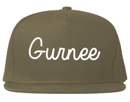 Gurnee Illinois IL Script Mens Snapback Hat Grey