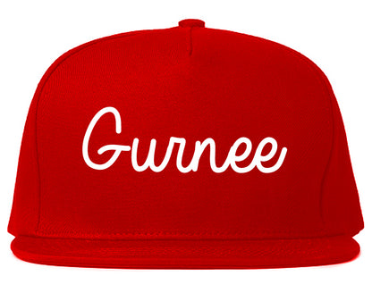 Gurnee Illinois IL Script Mens Snapback Hat Red