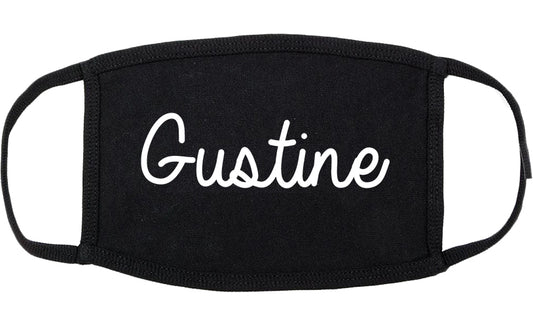 Gustine California CA Script Cotton Face Mask Black