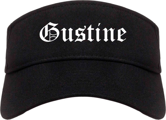 Gustine California CA Old English Mens Visor Cap Hat Black