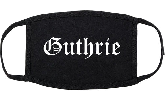 Guthrie Oklahoma OK Old English Cotton Face Mask Black