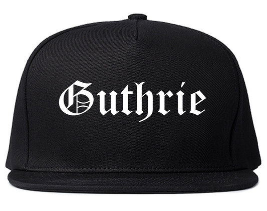 Guthrie Oklahoma OK Old English Mens Snapback Hat Black