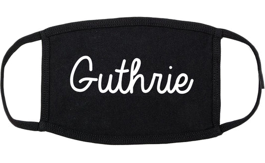 Guthrie Oklahoma OK Script Cotton Face Mask Black