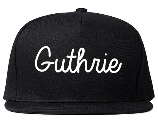 Guthrie Oklahoma OK Script Mens Snapback Hat Black