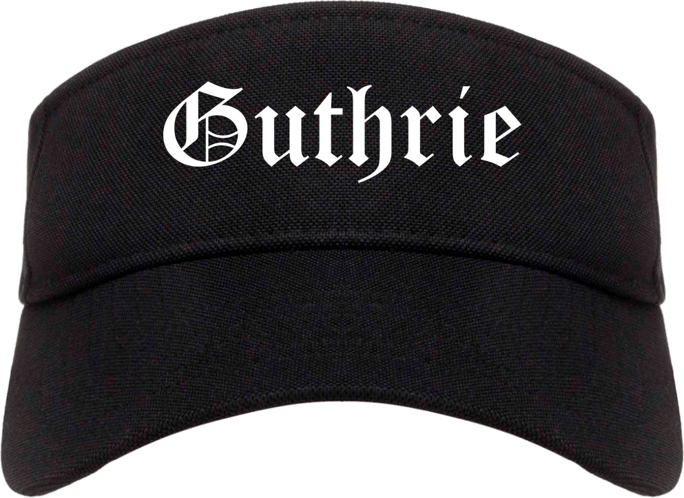 Guthrie Oklahoma OK Old English Mens Visor Cap Hat Black