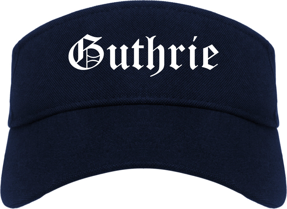 Guthrie Oklahoma OK Old English Mens Visor Cap Hat Navy Blue