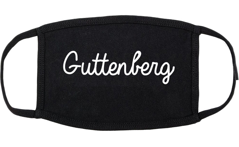 Guttenberg New Jersey NJ Script Cotton Face Mask Black