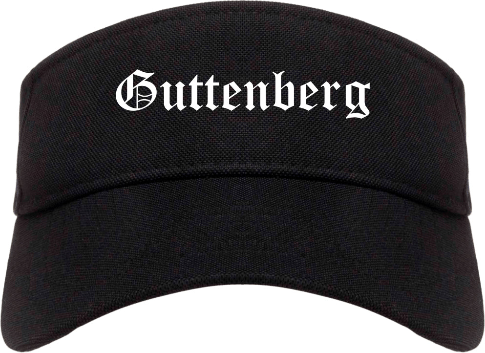 Guttenberg New Jersey NJ Old English Mens Visor Cap Hat Black