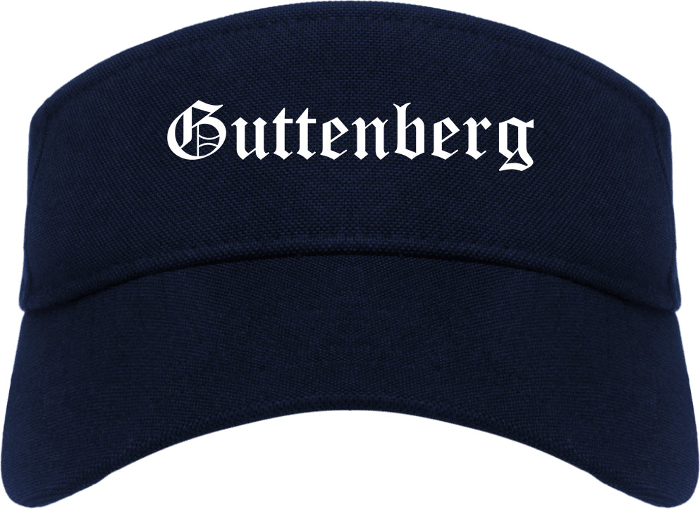 Guttenberg New Jersey NJ Old English Mens Visor Cap Hat Navy Blue