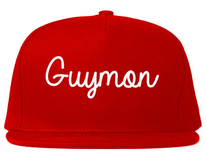 Guymon Oklahoma OK Script Mens Snapback Hat Red