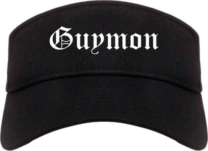 Guymon Oklahoma OK Old English Mens Visor Cap Hat Black