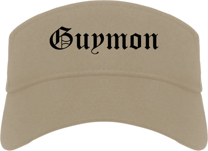 Guymon Oklahoma OK Old English Mens Visor Cap Hat Khaki