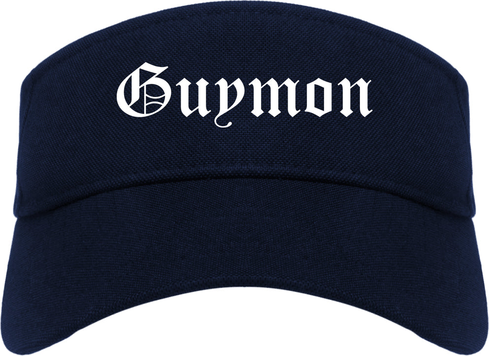 Guymon Oklahoma OK Old English Mens Visor Cap Hat Navy Blue