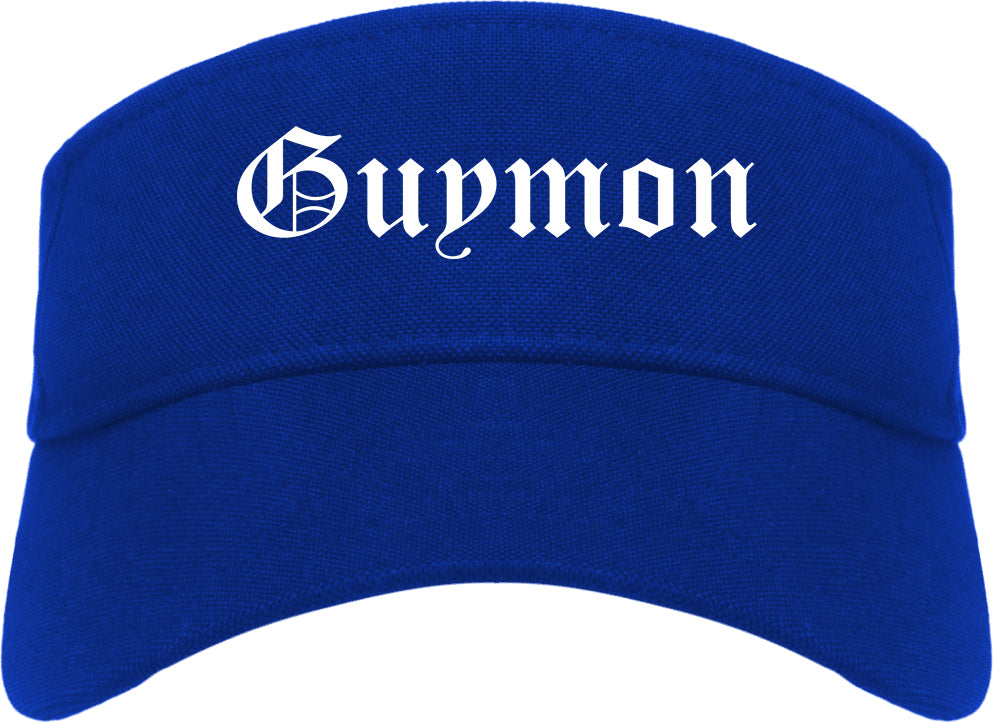 Guymon Oklahoma OK Old English Mens Visor Cap Hat Royal Blue