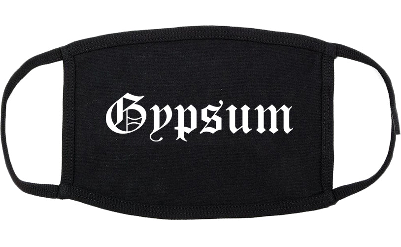Gypsum Colorado CO Old English Cotton Face Mask Black