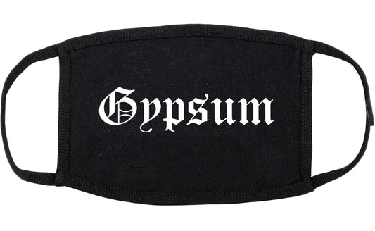 Gypsum Colorado CO Old English Cotton Face Mask Black