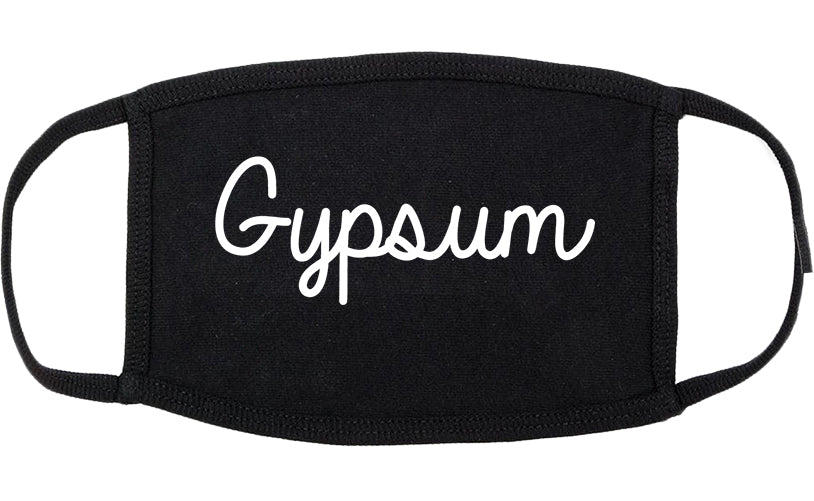 Gypsum Colorado CO Script Cotton Face Mask Black