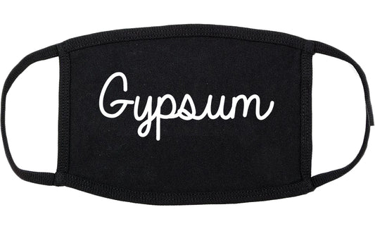 Gypsum Colorado CO Script Cotton Face Mask Black