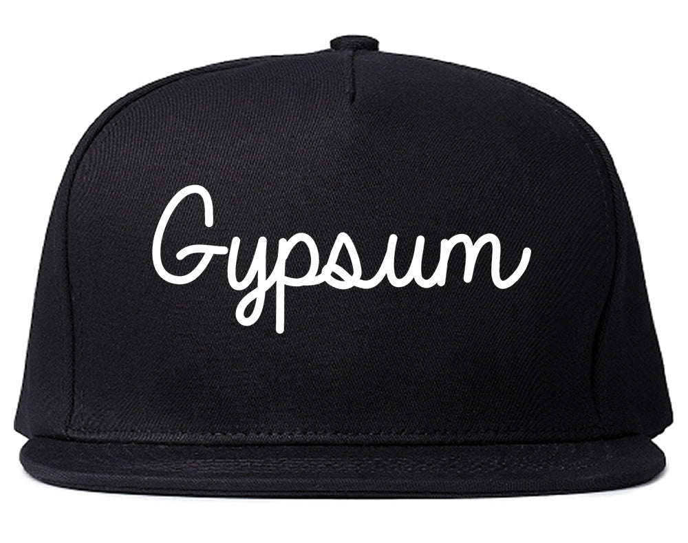 Gypsum Colorado CO Script Mens Snapback Hat Black