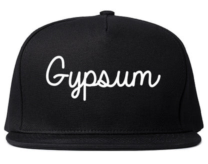 Gypsum Colorado CO Script Mens Snapback Hat Black
