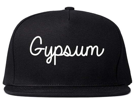 Gypsum Colorado CO Script Mens Snapback Hat Black