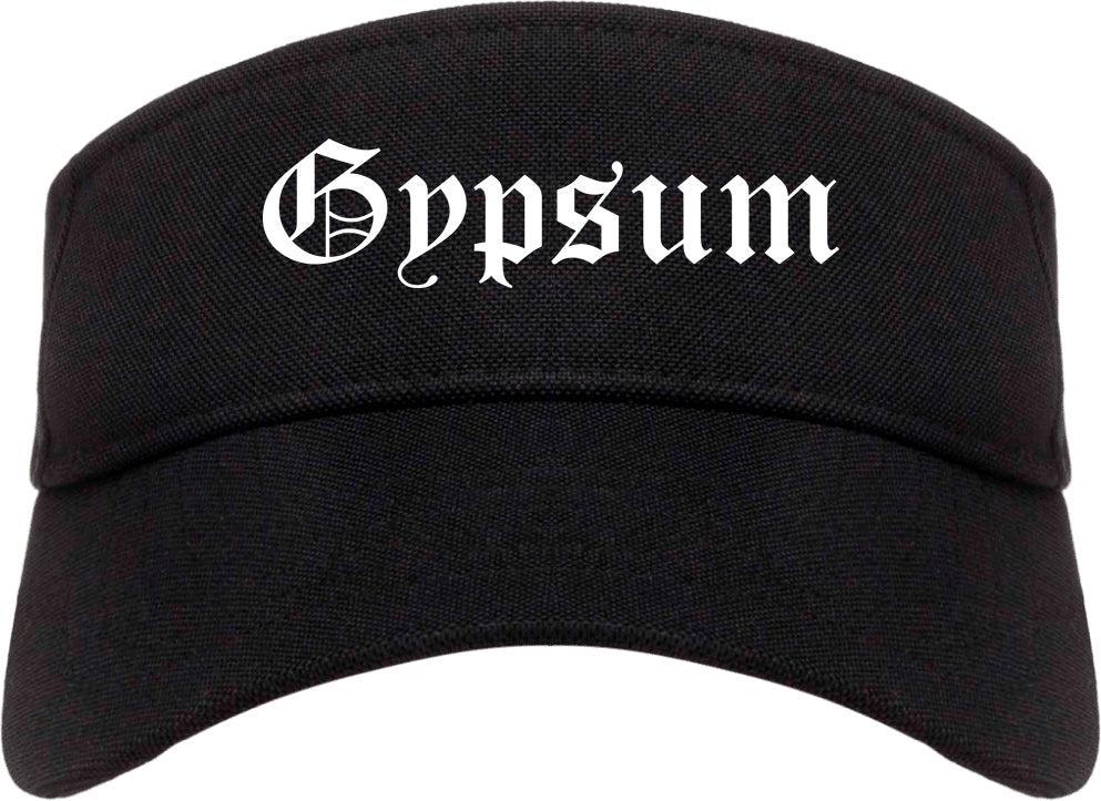Gypsum Colorado CO Old English Mens Visor Cap Hat Black