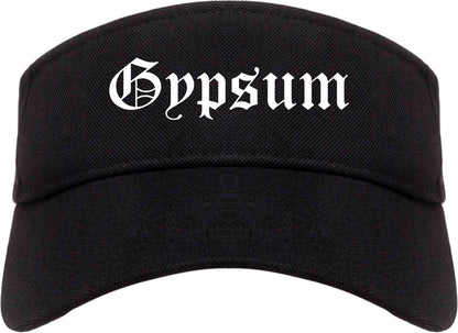 Gypsum Colorado CO Old English Mens Visor Cap Hat Black