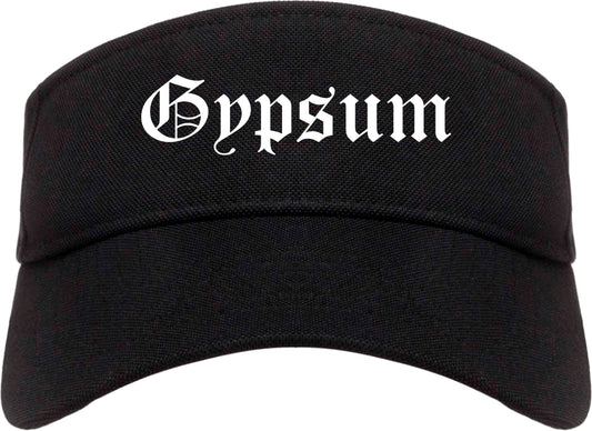 Gypsum Colorado CO Old English Mens Visor Cap Hat Black