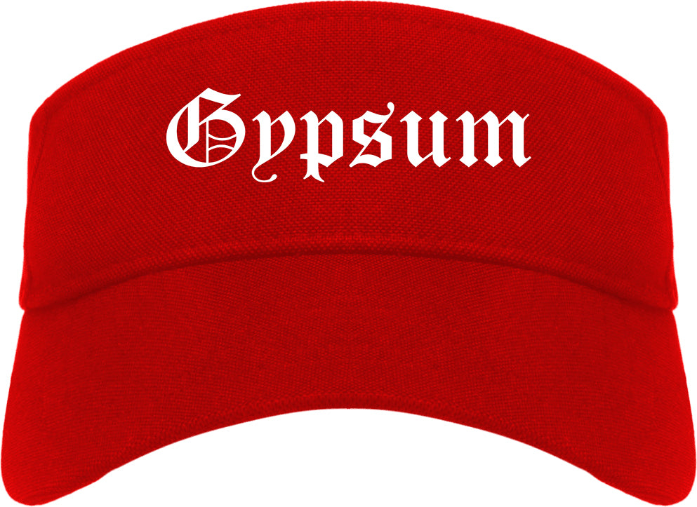 Gypsum Colorado CO Old English Mens Visor Cap Hat Red