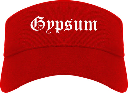 Gypsum Colorado CO Old English Mens Visor Cap Hat Red