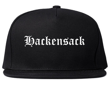 Hackensack New Jersey NJ Old English Mens Snapback Hat Black
