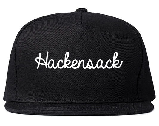 Hackensack New Jersey NJ Script Mens Snapback Hat Black