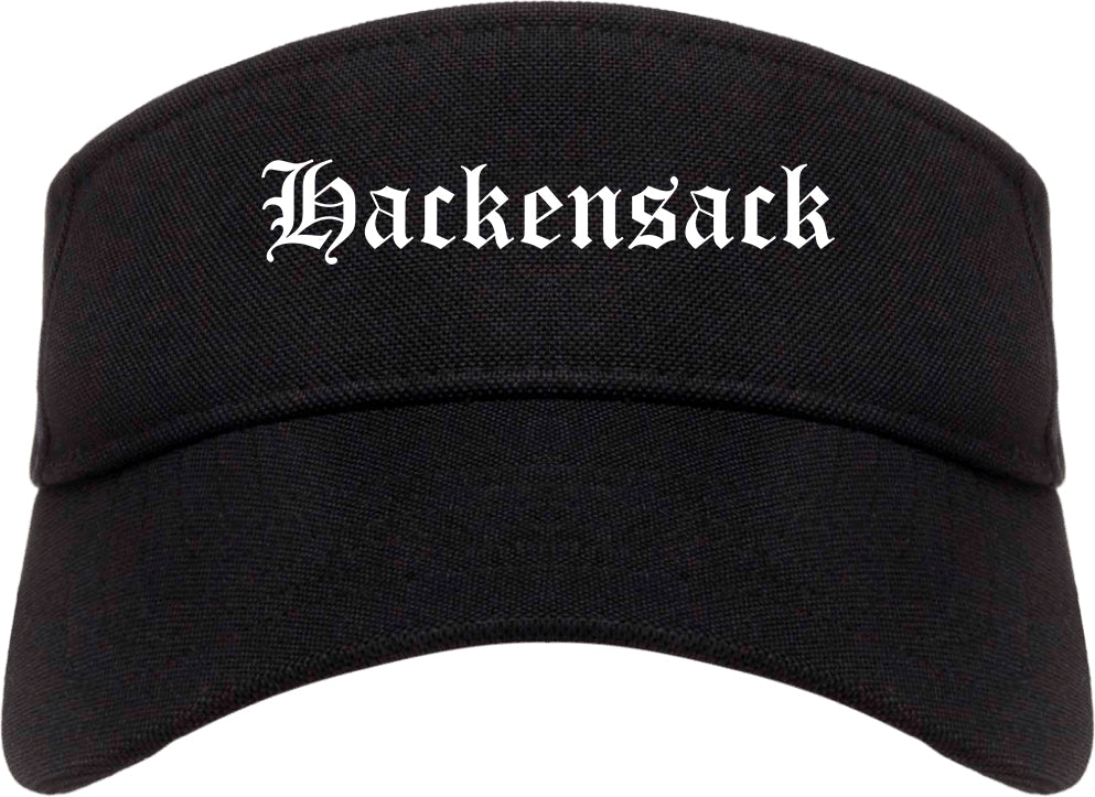 Hackensack New Jersey NJ Old English Mens Visor Cap Hat Black