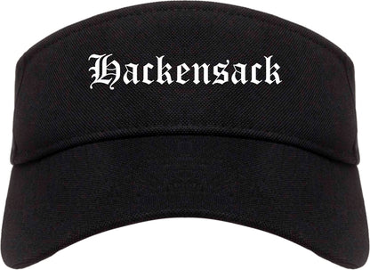 Hackensack New Jersey NJ Old English Mens Visor Cap Hat Black